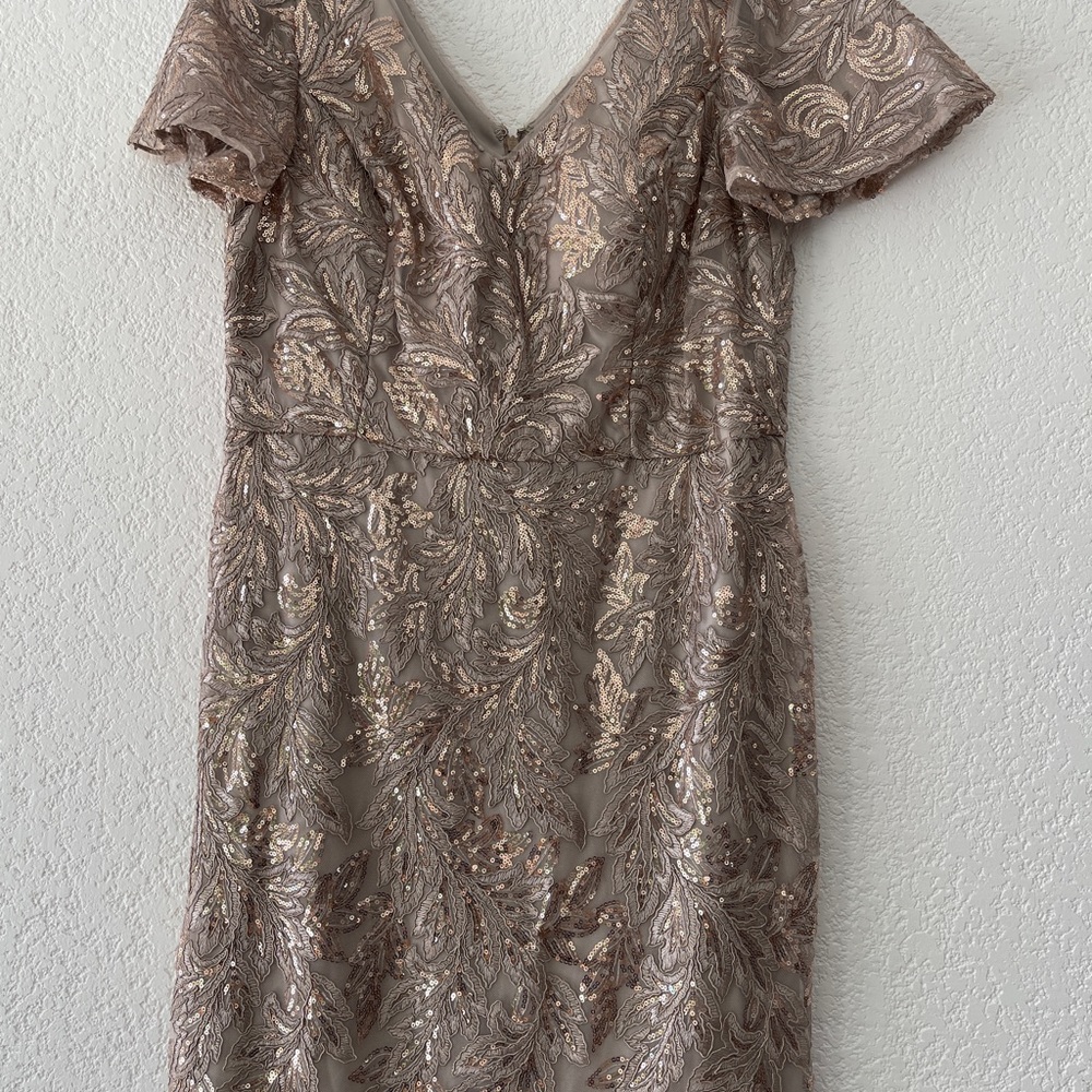 Alex Evenings Women's Long V Neck Fit and Flare Dress